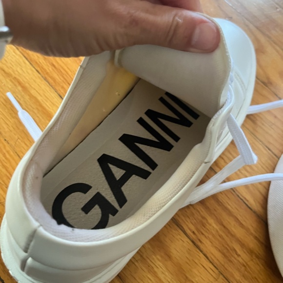 EUC- GANNI White Vegea Sneakers - size 38 - Picture 3 of 9
